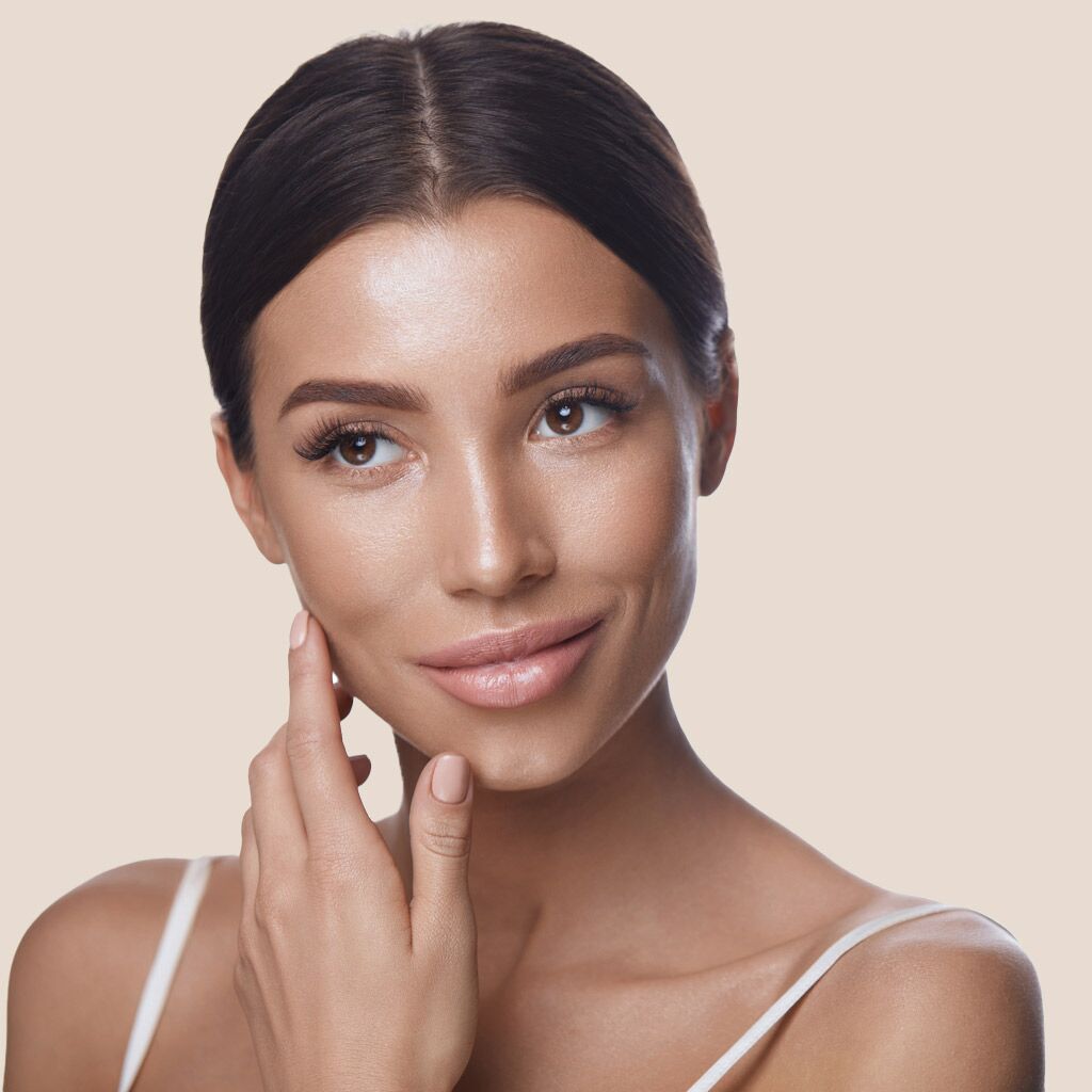 Beauty Woman Face. Portrait Beautiful Female With Perfect Makeup